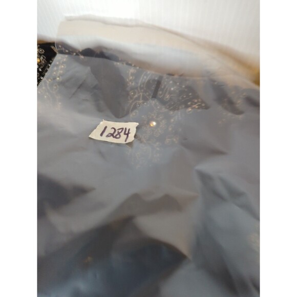 Carol Little Black Velvet Skirt10 Gypsy Peasant Sequins Hippie Boho Fairy Beaded - Picture 12 of 12